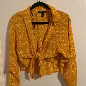 Forever 21 yellow tie top